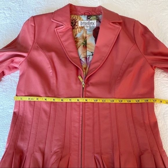 Bradley Bayou 100% Leather Peplum Ruffle Zip Front Jacket - XXS - Picture 11 of 15